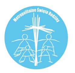 Logo Metropolitalnego Święta Rodziny - Rodzina w niebieskim kole